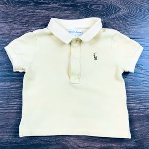 Ralph Lauren Baby Boy Soft Yellow Vintage Polo Shirt Size 9 Months
